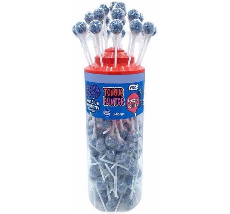 Vidal Lollipops Sour Blue Raspberry (Pack of 150)