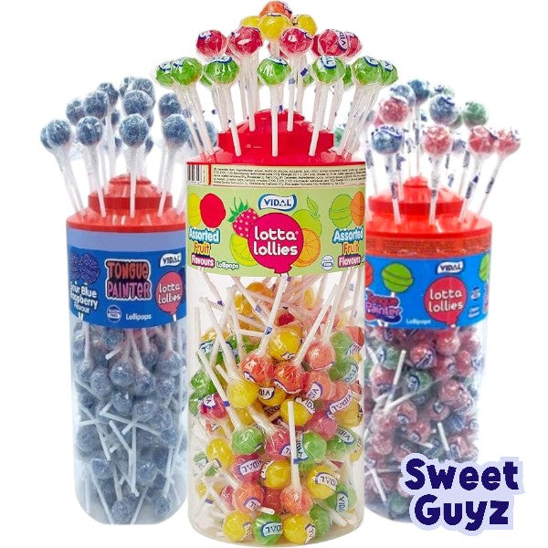 Vidal Lollipops Sour Blue Raspberry (Pack of 150)